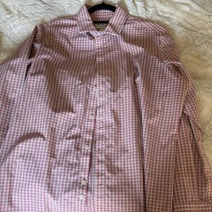 Mizzen+Main Pink Gingham Button Down Shirt